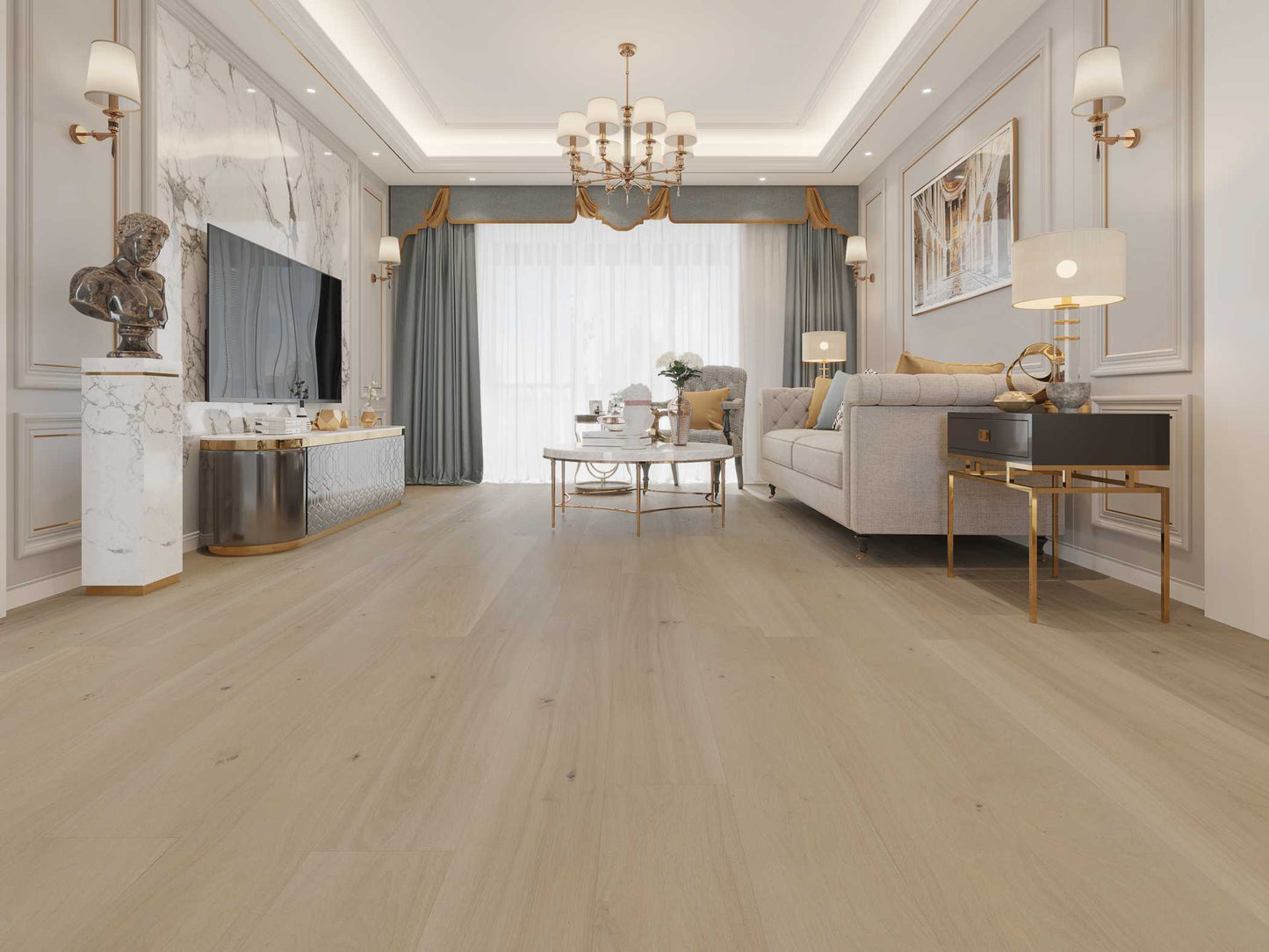 Vidar 7.5x84" American White Oak Hardwood Flooring - Sepia