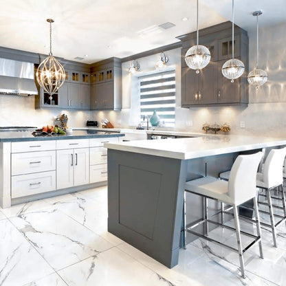 white carrara porcelain tile